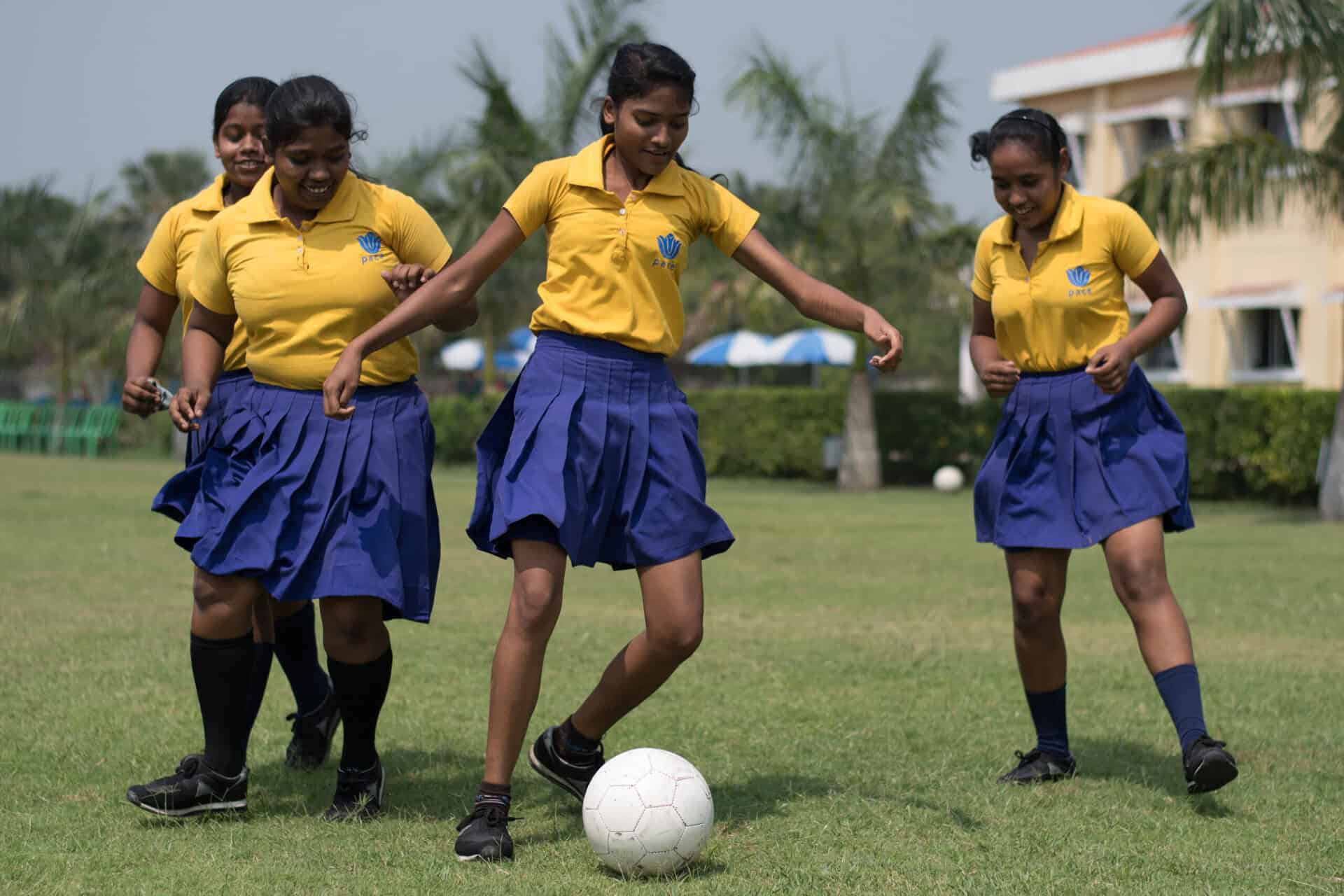 The girls soccer team at PACE Universal. Pace Universal is a school for girls in Piyali Junction, outside of Kolkata, India, that is funded in part by Rotary clubs and The Rotary Foundation. It was founded by Rotarian Deepa Biswas Willingham both to educate girls and to protect them from slavery, trafficking, and early childhood marriage in a community where these are common dangers for girls. It includes a guarded home where girls who need it can live.