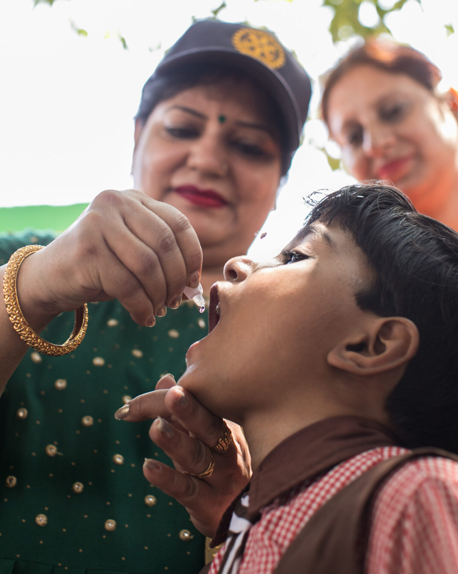 Day one of the Subnational Immunization Days in Shahjahanpur, Uttar Pradesh, India, a weeklong campaign to vaccinate children against polio. Rotarians, Rotaractors, health workers, and other volunteers set up and operate more than 1,500 immunization booths in the area. 23 June 2019.