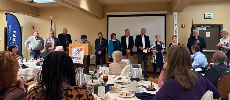 Past District Governors Take Center Stage at Changeover 4 PDGs up front