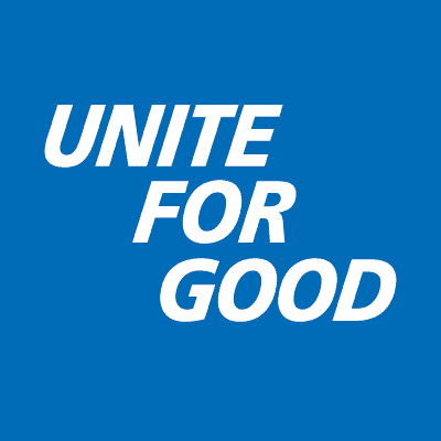 This graphic simply says "Unite for Good"